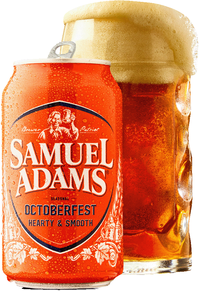 Samuel Adams Octoberfest can and mug