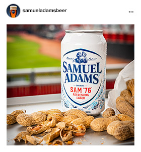 Can of Sam 76 and peanuts